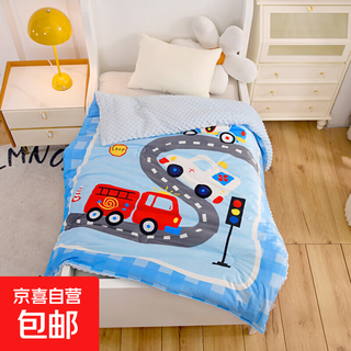 Category a children's beanie fleece thickened winter quilt removable and washable quilt cover kindergarten baby spring and autumn comfort quilt available in all seasons 1 auto paradise-blue quilt cover blanket 120*150cm
