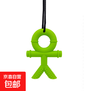 Food grade baby soothing anti-biting hand bite gel oral molar stick baby silicone teether green 1 pack