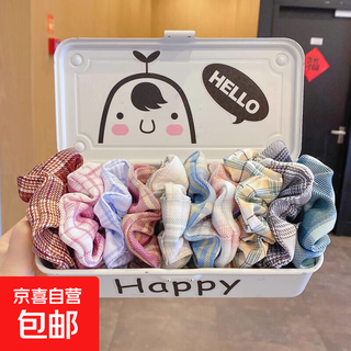 2025 korean large intestine ring female new combination ins korean headband cute style girl simple rubber band hairband mixed color random 5 pack