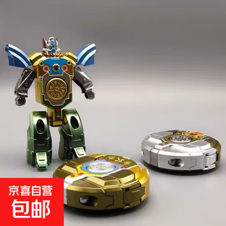 新款变形机器人指尖陀螺手指旋转变形二合一男孩解压神器玩具礼物 【绿色】变形金刚机器人