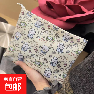 New ins girl large capacity cosmetic bag portable small items storage bag travel headphone bag coin purse hamburg chef cat