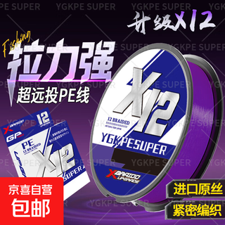 Imported 12 braided purple luya pe line main line for sea fishing, strong horsefish line, strong pulling force, super wear-resistant long-range cast, x12 braided long-range cast pe line, purple 200 meters 2.5
