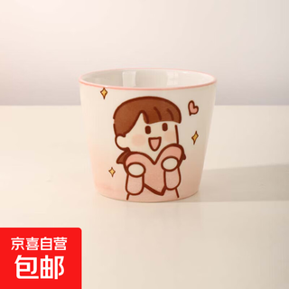 Ceramic drinking cup, healthy underglaze color, creative home parent-child cartoon, cute 2025 new high-looking mug, girl style heyun cup 230ml 1 piece