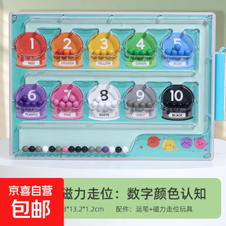 Magnetic digital bead maze toy children's concentration training game gift kindergarten early education artifact package 2 green model magnetic movement