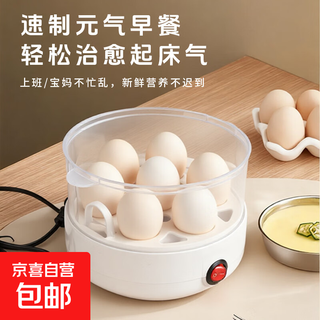 家用多功能智能自动断电双层鸡蛋羹神器蒸蛋蒸面食单层蒸蛋器迷你防干烧煮蛋器小型早餐机 单层 蒸蛋器(送量杯)