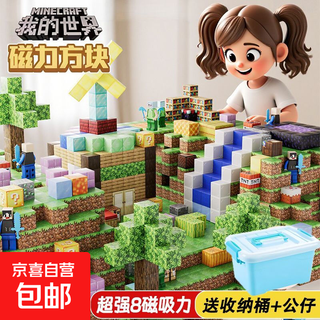我的世界磁力方块模新款儿童益智磁吸拼装积木玩具男女孩生日礼物 收纳桶装【500颗粒磁力方块】送30公仔+45武器 八面磁吸【我的世界随机方块】下单即送拼装参考书