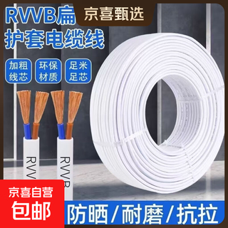 国标电线电缆1.52.54平方2芯防水防冻空调照明监电车充电线电源线 平行线【2芯2.5平方】适用2000W 10米