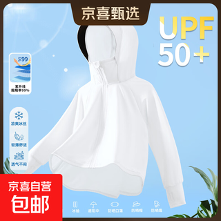Children's sun protection clothing girls summer sun protection clothing anti-uv 2025 new summer clothing boys ice silk thin jacket solid color hao white 140