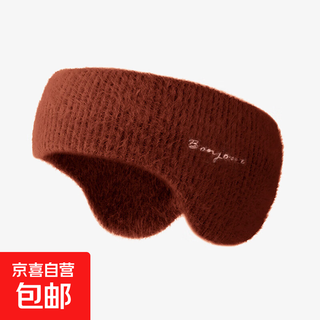 Winter warm headband for women, imitation mink velvet ear protection headband for women, outdoor cycling sports headband for women, high elastic headband for men, brown