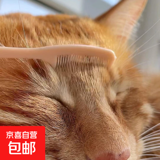 Cat hair comb to remove floating hair artifact, pet-specific opening knot, small and medium-sized dog hair removal steel needle cleaning, small comb - transparent powder - 1 piece