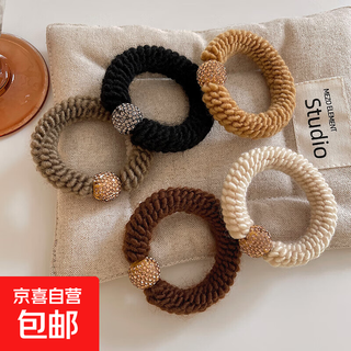 Maillard thickening does not hurt the hair, high ponytail hair tie, women's rubber band, high elasticity, durability, high-end sense, autumn and winter hair rope, special offer, full set of 5 pieces, special for tying up hair.