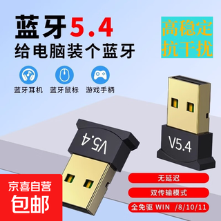 蓝牙接收器5.3免驱动台式机笔记本外接USB无线蓝牙适配器音响耳机 至尊版5.4蓝牙适配器 蓝牙接收器