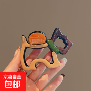 Liu yifei's same style dog clip on the back of the head, hollow dog clip, high-end 2025 hairpin shark new hair clip, designer handmade, niche model #1 piece set 1