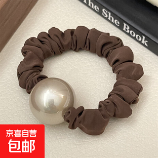 Temperament champagne color hair rope small intestine hair band thick rubber band women's ponytail headband low bun hair accessory coffee color