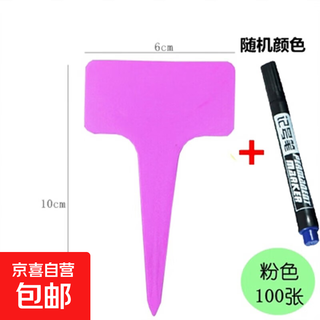 Gardening succulent label gardening plant flower name flower pot plastic label waterproof small insert succulent pot pink 100 sheets free waterproof pen