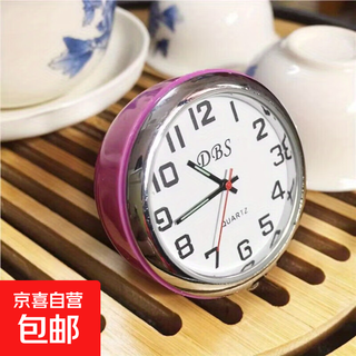Mini quartz small desk clock desktop ornament portable simple creative silent bedside student exam car watch rose red