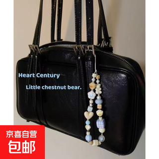 2025 new mobile phone pendant dopamine cherry blossom love ins color pendant handmade cute beaded mobile phone chain female ccd lanyard camera pendant anti-lost key buckle ceramic pink retro mobile phone pendant sj-005