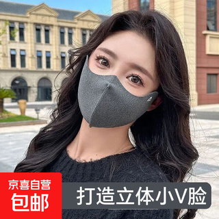 Hot-looking winter protective mask for women, autumn and winter mask, warm, windproof and cold-proof, breathable outdoor protective mask, winter high-looking mask, dark gray - 1 pack