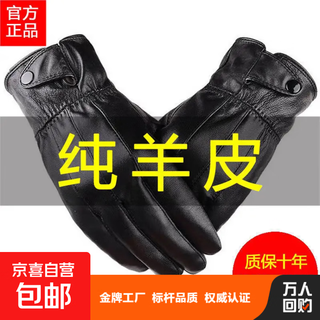 Sheepskin gloves for men and women in winter plus velvet thickened warm leather gloves for riding and driving motorcycles thin gloves 100% sheepskin plus velvet - men's plus size