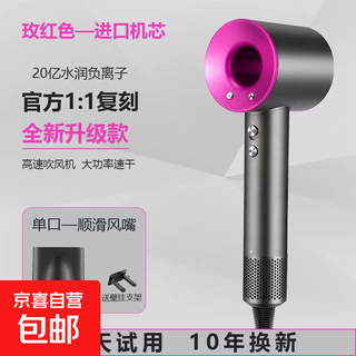 High-speed hair dryer dyson flat for home silent negative ion high power does not hurt hair barber shop hollow leafless hair dryer top with hair care high power hair drying home rose red air nozzle + rack
