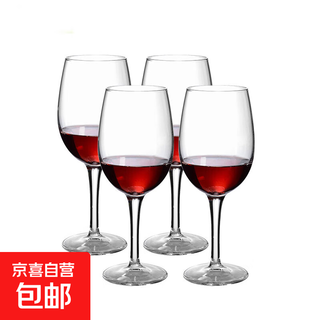 Red wine glass, goblet, european style glass, household large and small wine glass, brandy glass, hotel use, high-footed red wine glass - 330ml, 4 pieces