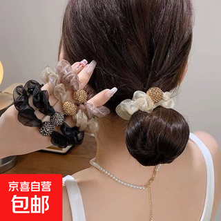 Hair tie rubber band new style rhinestone mesh headband for women simple temperament high-end organza hair tie organza sparkling diamond hair rope - mixed pack - 6 pieces