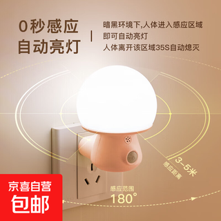 Night light smart plug-in body induction night light corridor aisle bedroom sleep light eye protection socket lamp energy-saving lighting bedside lamp induction model-pink bulb