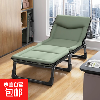 Lunch break folding bed, simple camp bed, office recliner, nap single bed, duty artifact, sleeping chair, accompanying bed, reinforced bed frame 8-legged style - army green 194*75*30