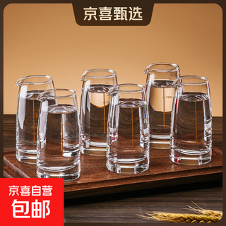 Liquor cup dispenser, wine pourer, household scaled wine jug, small wine cup 100ml, white wine jug 6-piece set, scaled straight wine jug 100ml, 6 pieces