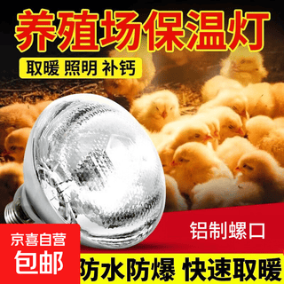 Heating bulb, insulation lamp, piglet heating lamp, chicken farm special pig brooding heating grilling lamp, glossy light bulb, breeding heating, 100w-aluminum head, 1 pack