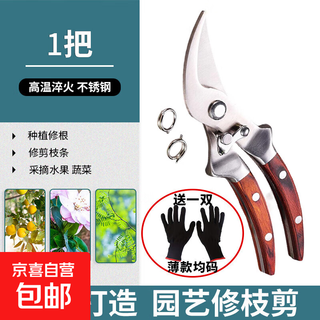 Stainless steel pruning scissors, gardening pruning tools, fruit tree branches, floral pruners, powerful labor-saving scissors, 1 pair of heavy-duty labor-saving scissors + a pair of gloves
