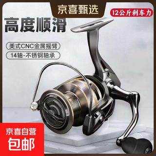 Super long-range casting spinning wheel, all-metal inclined line cup wheel, special sea rod throwing rod, metal wheel, spinning wheel, fish wheel, metal line cup + cnc metal rocker arm 3000 series