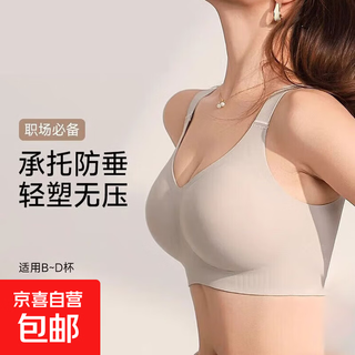 Big breasts appear small underwear women's full cup thin anti-sagging auxiliary breasts 2025 seamless fat mm shaping bra summer skin color-single piece big breasts appear smaller 0.3cm 5xl 46/105bcd 190-210jin jin equals 0.5kg