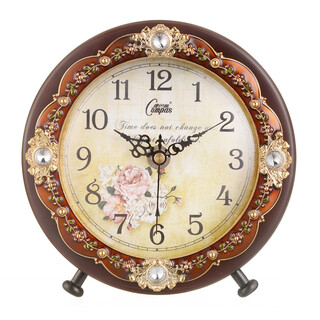 Compas desk clock, living room, elegant electronic clock, table clock, study room, bedroom radio clock, automatic clock, radio clock 01 coffee color