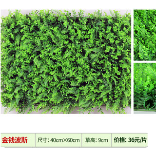Win the show, simulated plant wall, green plant wall background wall, green simulated plant mall advertising door head artificial decoration, money persian 40*60cm piece