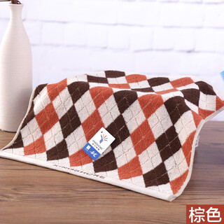 Gold size pure cotton men's business face towel british plaid face towel small sweat towel travel face towel soft absorbent thick and durable 36*35cm brown