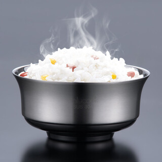 Onlycook 304 stainless steel bowl household children's anti-scalding and shatter-resistant soup bowl and rice bowl thickened double-layer insulated large instant noodle bowl 15cm bowl/single