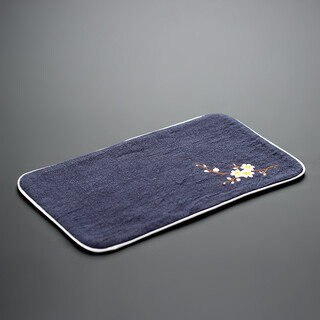 Tangxing four-layer thickened embroidery hand-painted tea towel square towel small tea mat table flag absorbent washable tea cloth pad tea tea mat tea ceremony accessories embroidered tea towel - tibetan blue