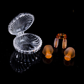 Kebo swimming silicone ear plugs and nose clip set professional swimming waterproof equipment soft and comfortable nose clip ear plug set otitis media orange