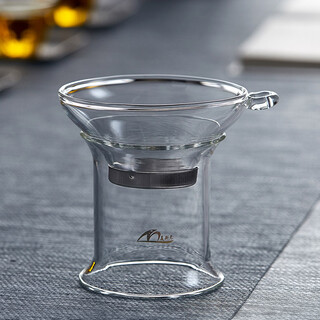 Mesni glass tea strainer fair cup tea accessories set tea strainer tea sea tea divider tea strainer with bracket kung fu tea ceremony glass tea cup thickened heat-resistant stainless steel strainer