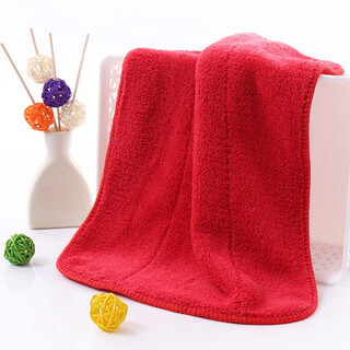 Full strength 2-pack towels, double-layer thickened absorbent coral velvet hook-type 30*40 kitchen and bathroom cleaning towels, floor towels, rags, hand towels, kitchen towels, red 2-packs 30*40--