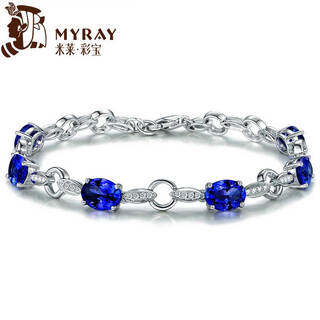 Millais jewelry 4.5 carat tanzanite bracelet 18k gold set with diamond colored gemstone bracelet fashion jewelry accessories with diamonds about 0.35ct