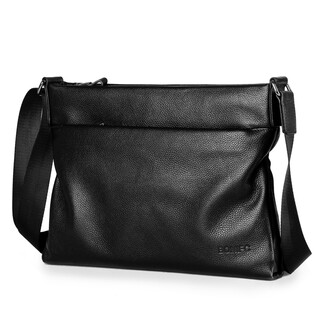 Aoyi shoulder crossbody bag men's bag briefcase genuine leather cowhide business casual small bag fashion trend 2025 new style black horizontal style