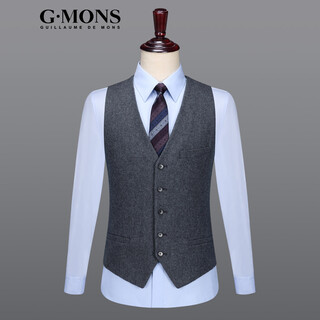 G mons wool suit vest men's business workwear sleeveless vest vest men's casual wedding slim thick vest gray size 48 175/92a