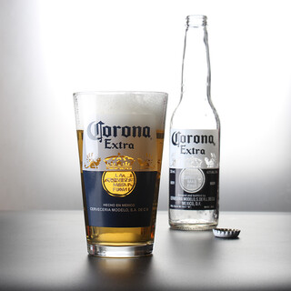 (yi nian fangyuan) supports customization of corona beer glass, wide mouth glass, craft beer glass, beverage glass, juice glass, bar shaker glass 470ml, blue label, 470ml single