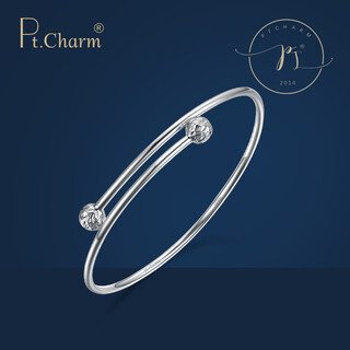 Pt.charm platinum bracelet for women pt950 platinum double-bead elastic fashion versatile goddess open bracelet valentine's day gift. out of stock, can be customized. contact customer service (8 grams as an example)