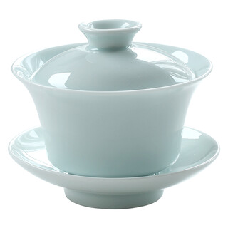 Zuo ming right utensil celadon tea cup jingdezhen ceramic sancai cup tea bowl kung fu tea set household tea maker rich pink green gaiwan-150ml