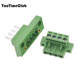 Taotimeclub through-wall terminal block kf2edgwb-5.08mm-3p with screw fixation 4p 1 set