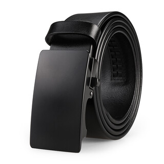 Niu dangjia men's belt automatic buckle first layer cowhide belt men's scalp 7198 gift elegant black 110cm
