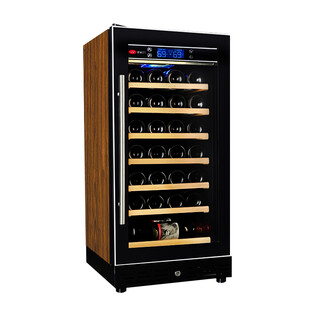 Aokeer ake-28 red wine cabinet compressor constant temperature wine cabinet beverage refrigerator display cabinet wine cabinet household small vertical office with lock ming handle brown wood grain